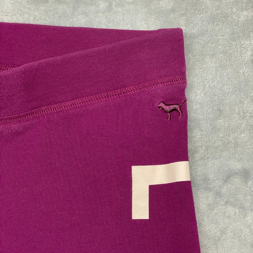 Victoria's Secret PINK Yoga Leggings Womens Medium Purple Love Pink Graphic - Picture 3 of 9